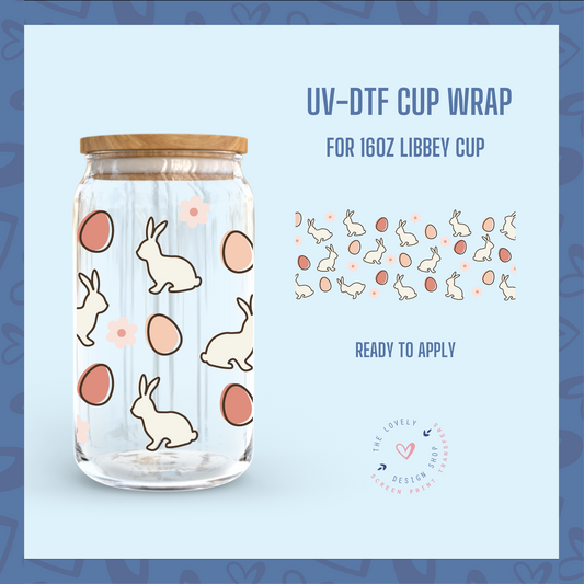 Sweet Bunny - UV DTF 16 oz Libbey Cup Wrap (Ready to Ship) Mar 4