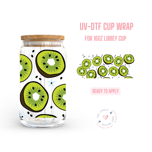 Crazy Kiwi - UV DTF 16 oz Libbey Cup Wrap (Ready to Ship) Mar 26