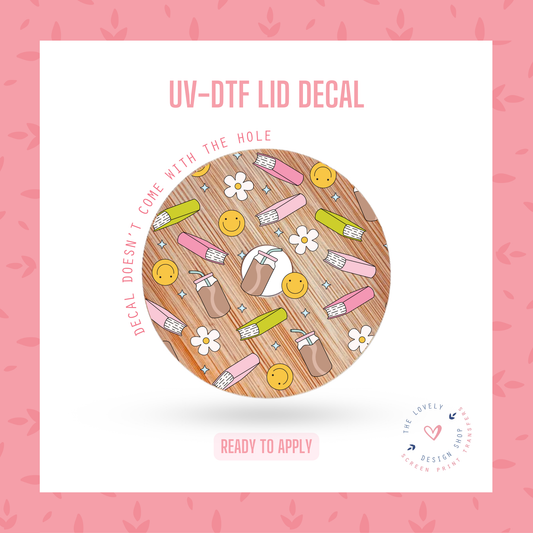 Smileys & Books - UV DTF Lid Decal - Jul 15