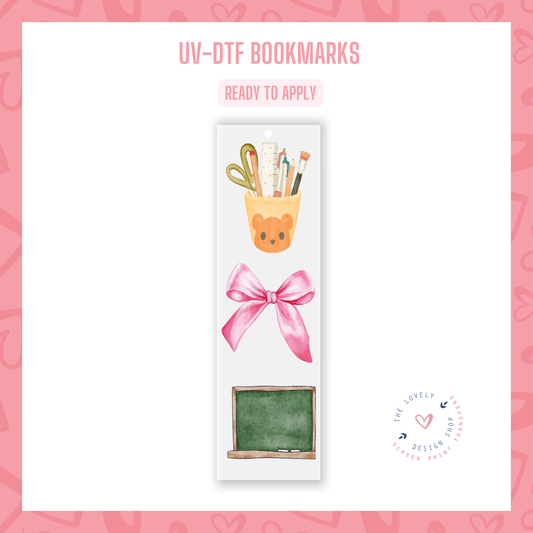 Teacher Bow - UV DTF Bookmark Decal - Dec 2