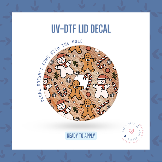 Ginger Snowman - UV DTF Lid Decal - Oct 28