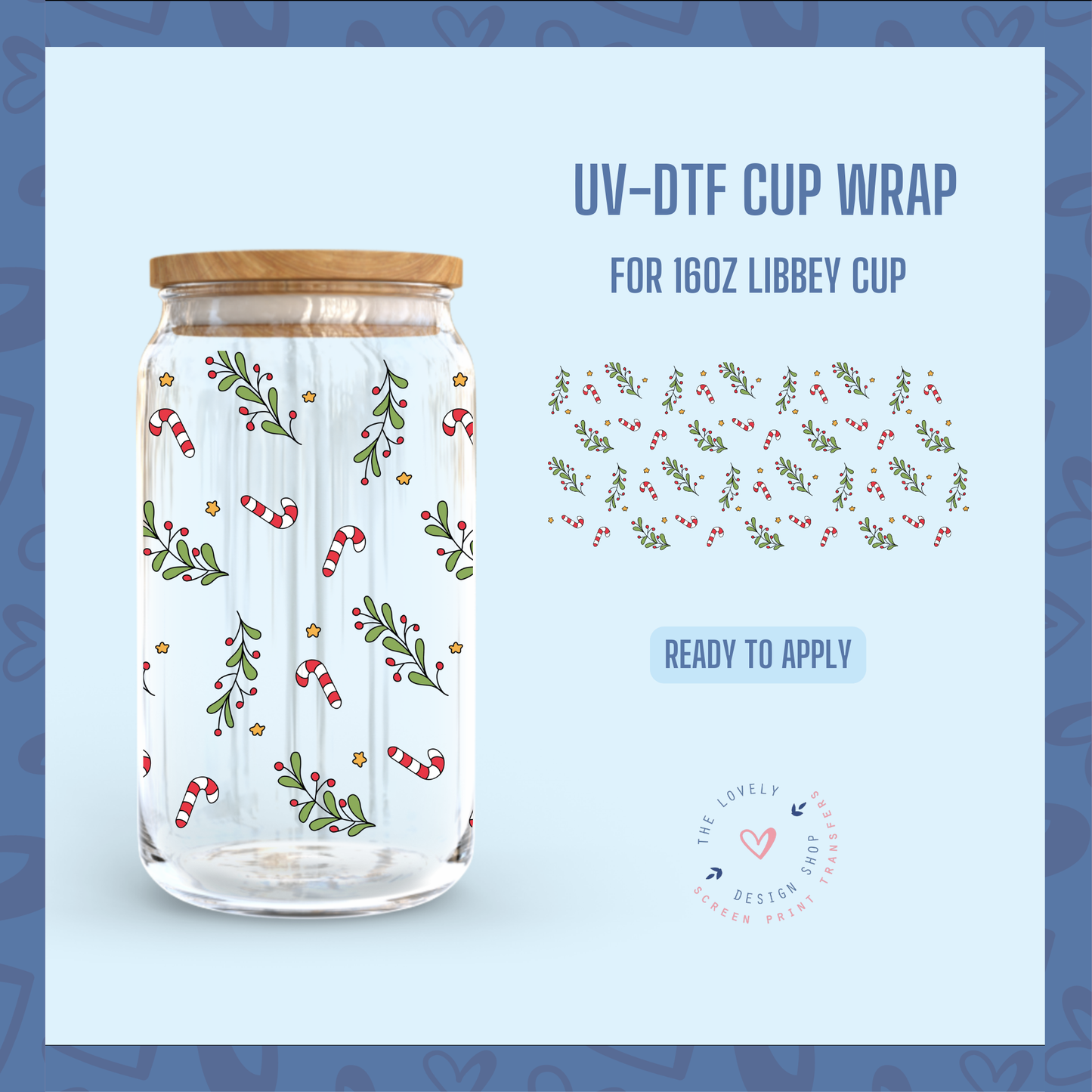 Tiny Christmas Spirit - UV DTF 16 oz Libbey Cup Wrap - Nov 4