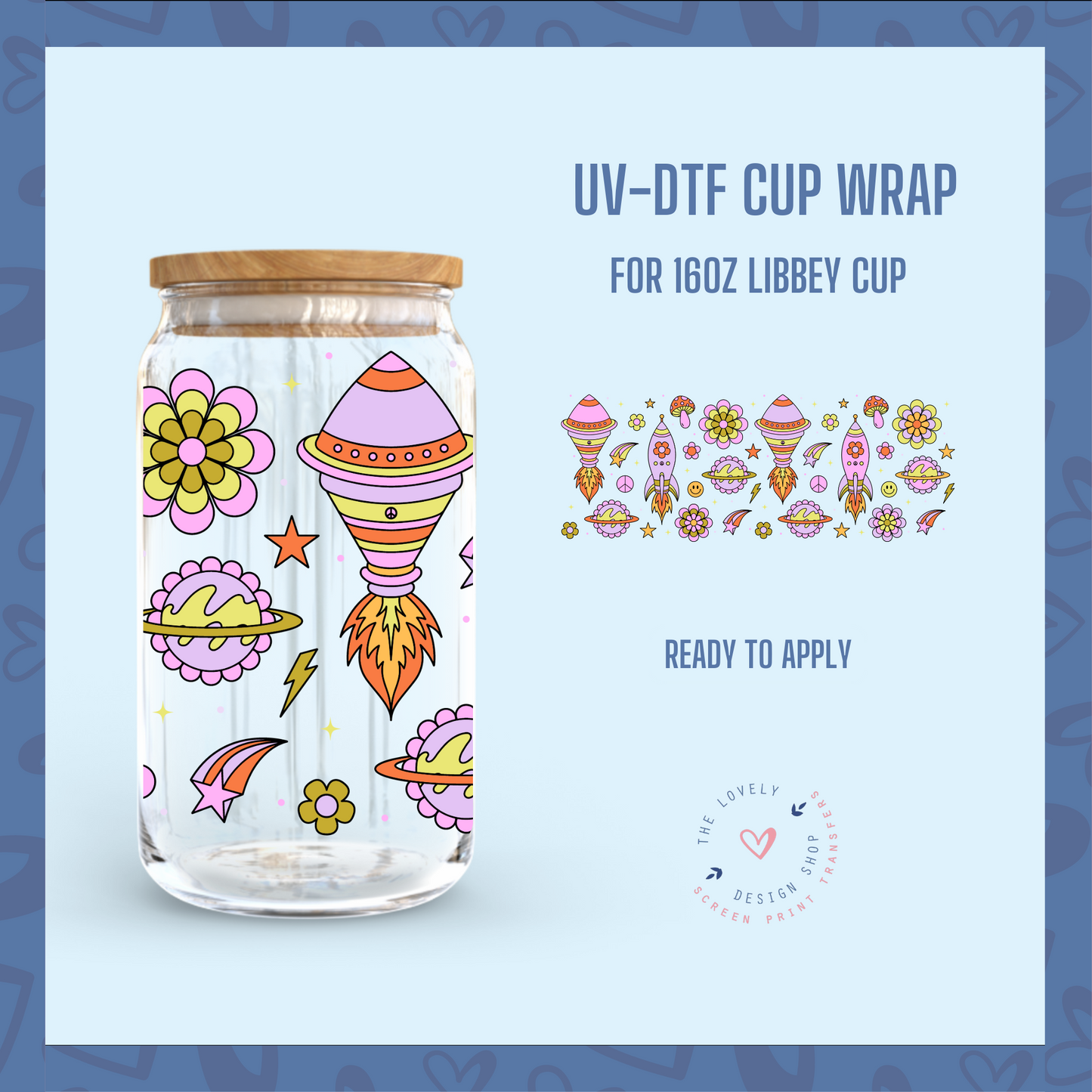 Give Me Space - UV DTF 16 oz Libbey Cup Wrap (Ready to Ship) Apr 1