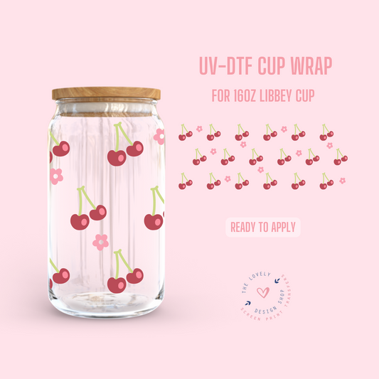 Mini Cherry Blossom  - UV DTF 16 oz Libbey Cup Wrap - Dec 9