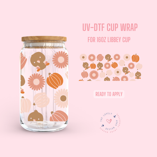 Turkey Time - UV DTF 16 oz Libbey Cup Wrap - Sep 9