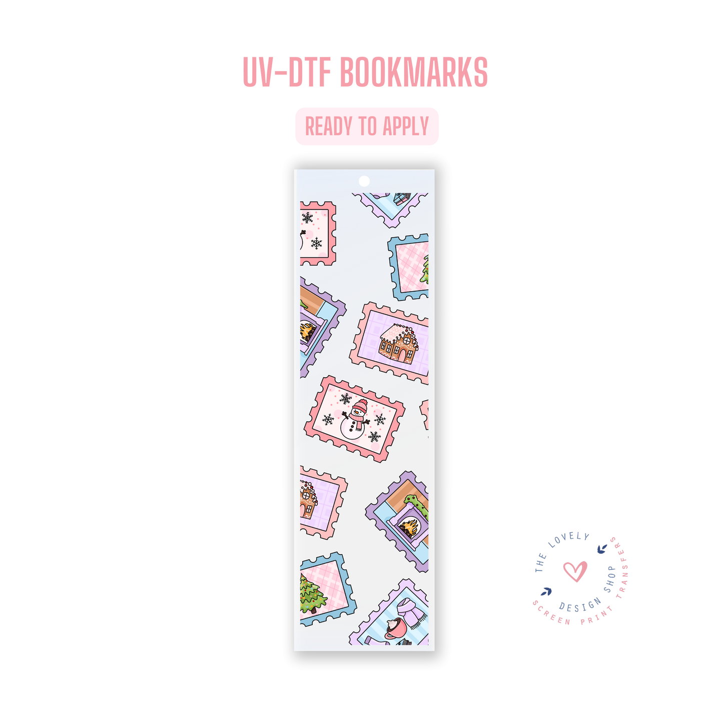 Christmas Stamps - UV DTF Bookmark Decal - Nov 12