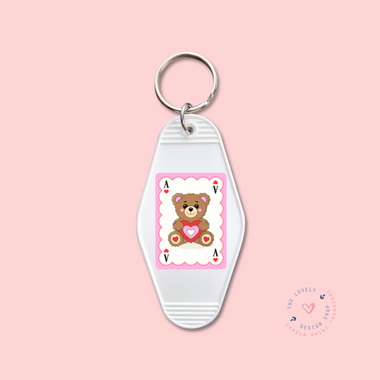 Teddy Bear Aces - Keychain UV DTF Decal - Dec 16