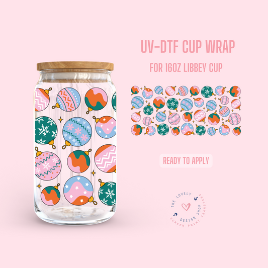 Bright Ornaments - UV DTF 16 oz Libbey Cup Wrap - Oct 8