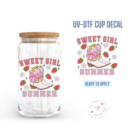 Sweet Girl Summer - UV DTF Cup Decal (Ready to Ship) May 13