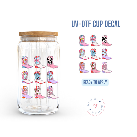 Pretty Cowgirl Boots - UV DTF Cup Decal (Ready to Ship) Apr 22