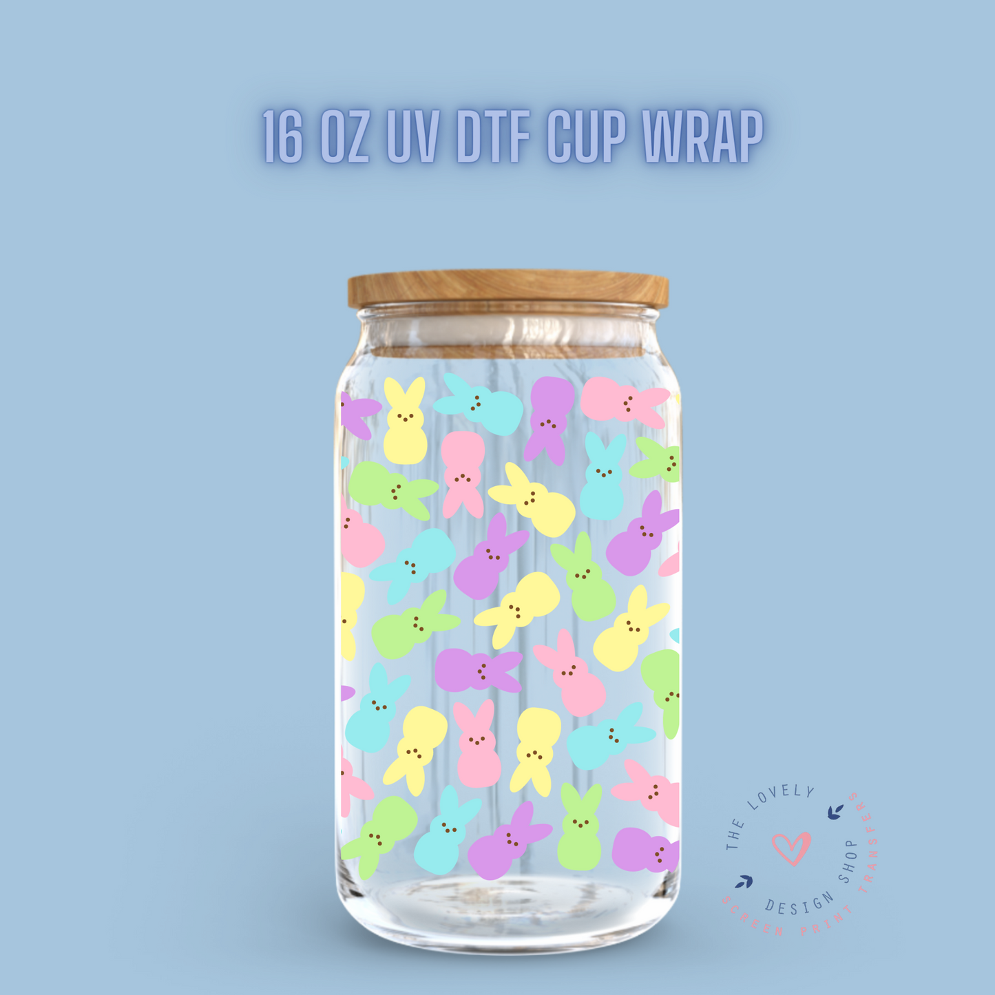 Mini Peeps - UV DTF 16 oz Libbey Cup Wrap (Ready to Ship) Jan 29