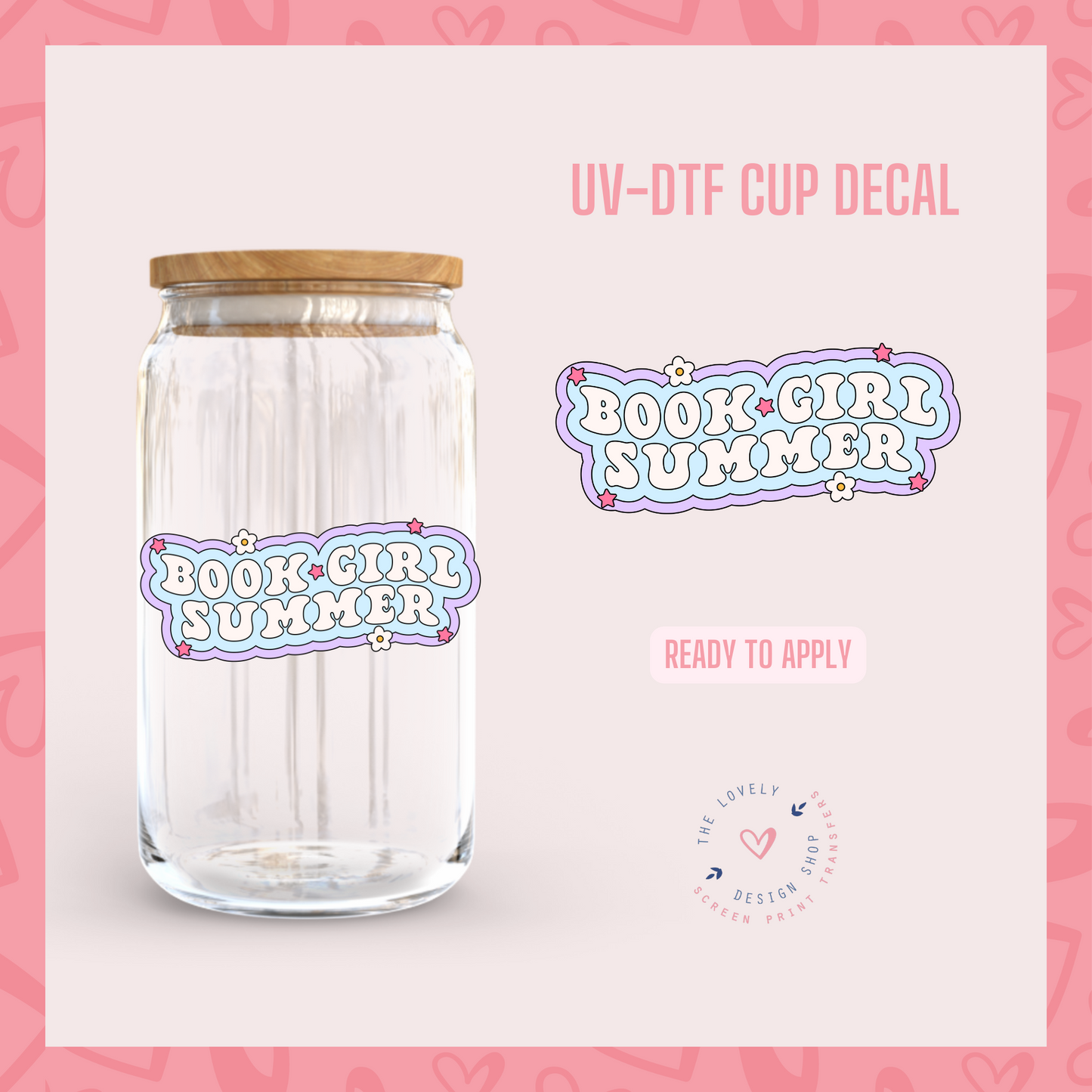 Book Girl Summer - UV DTF Cup Decal (Ready to Ship) May 13