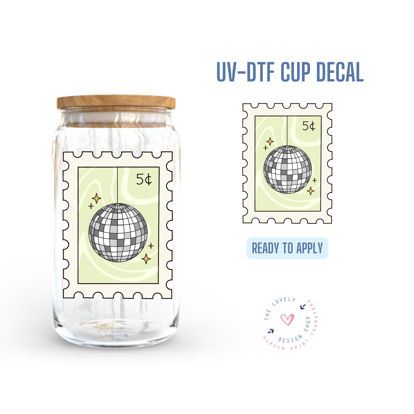 Disco Ball Stamps - UV DTF Cup Decal - Dec 31