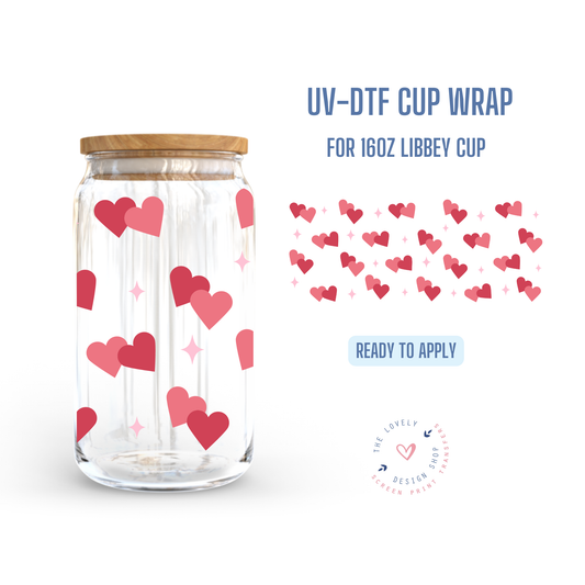 Lovey Dovey - UV DTF 16 oz Libbey Cup Wrap - Dec 2