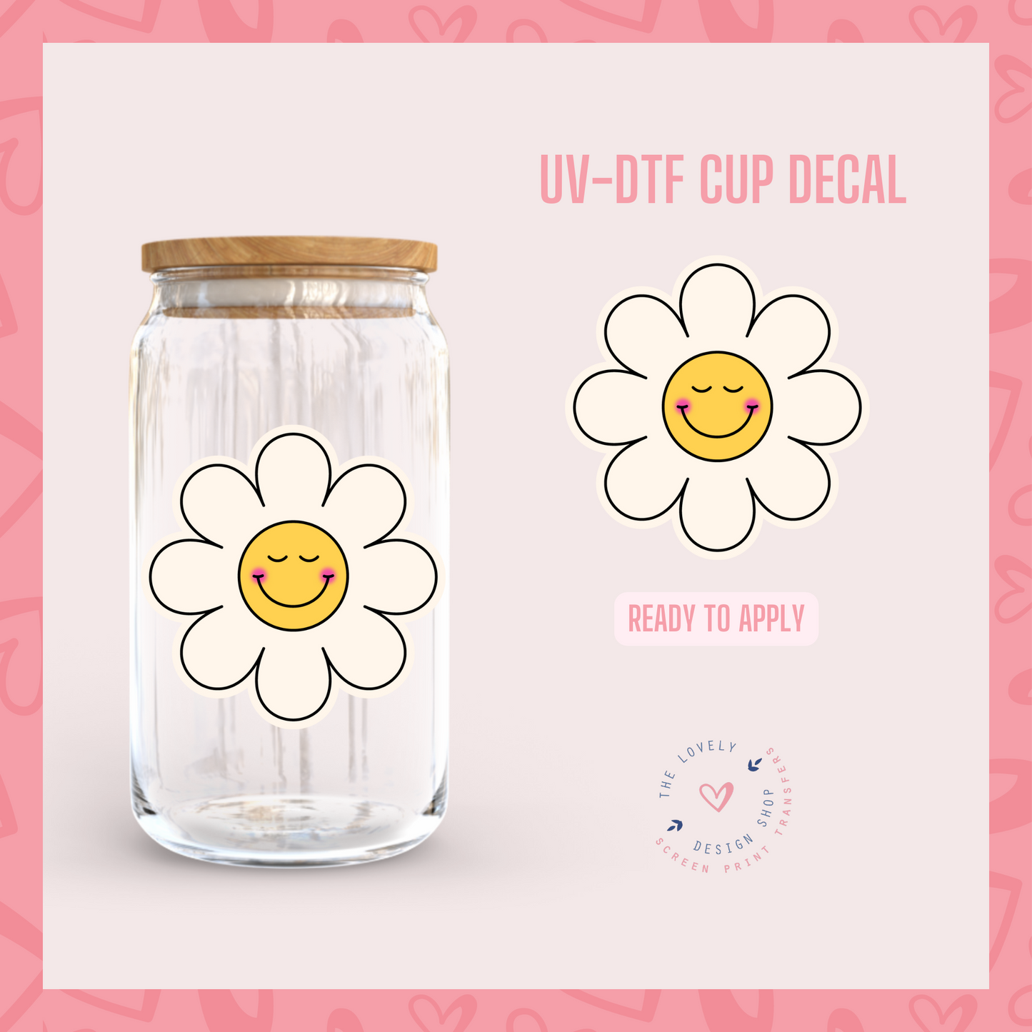 Blushing Flower - UV DTF Cup Decal (Ready to Ship) Apr 17