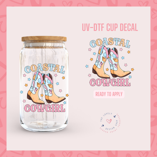 Coastal Cowgirl - UV DTF Cup Decal (Ready to Ship) May 20