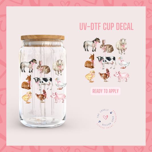 Farm Animal Coquette - UV DTF Cup Decal (Ready to Ship) Mar 26