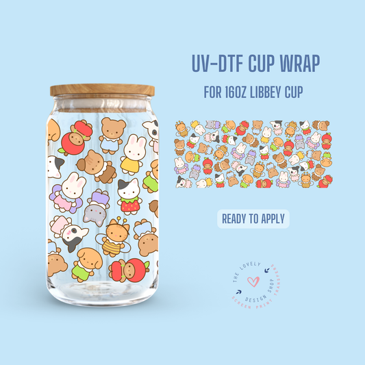 Cutie Animals - UV DTF 16 oz Libbey Cup Wrap - Nov 18