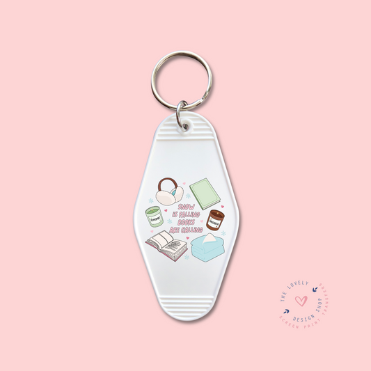 Snow Is Falling Books Are Calling -  Keychain UV DTF Decal - Sep 9