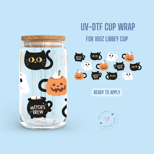 Halloween Mugs - UV DTF 16 oz Libbey Cup Wrap - Oct 15