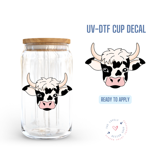 Cute Cow - UV DTF Cup Decal (Ready to Ship) Jul 1