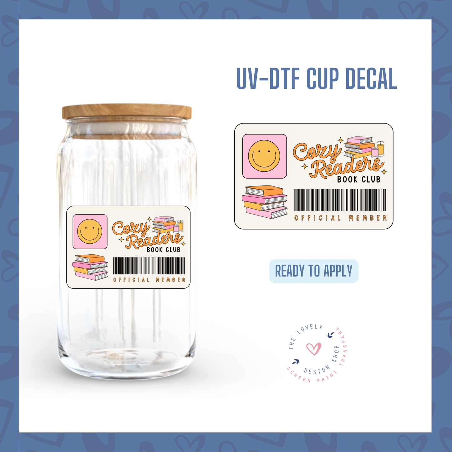 Cozy Reader Book Club Card - UV DTF Cup Decal - Jul 29