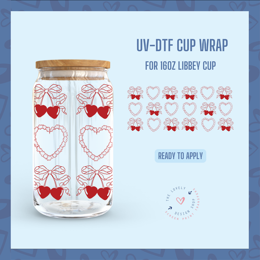 Ruffle Hearts - UV DTF 16 oz Libbey Cup Wrap - Dec 2