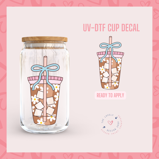 Summer Coffee Bows - UV DTF Cup Decal (Ready to Ship) Jul 1