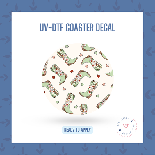 Cottage Cowgirl - UV DTF Coaster Decal (Ready to Ship) Jun 3