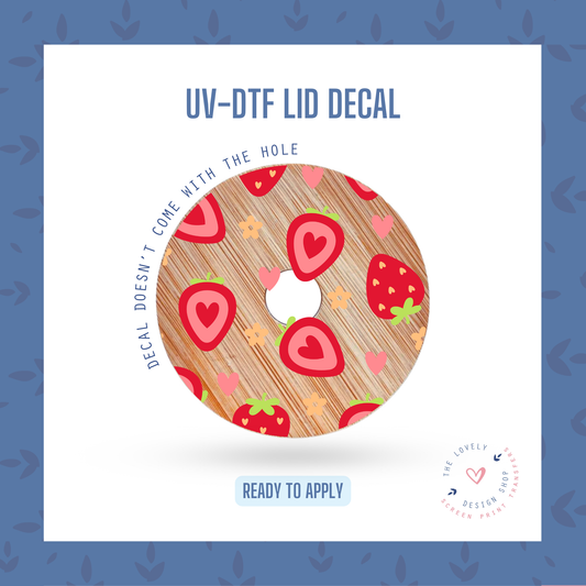 Valentine Strawberries - UV DTF Lid Decal - Dec 31