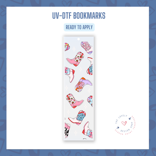 Pretty Cowgirl Boots  - UV DTF Bookmark Decal (Ready to Ship) Apr 17