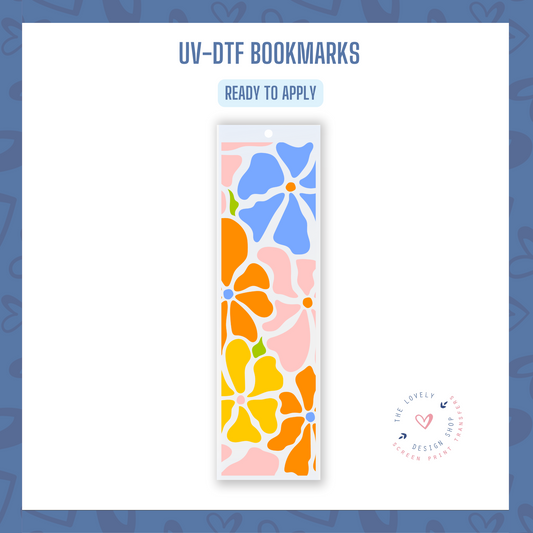 Abstract Flowers - UV DTF Bookmark Decal (Ready to Ship) Apr 22