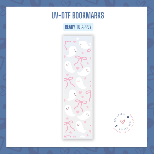 Coquette Ghosties - UV DTF Bookmark Decal (Ready to Ship) Jun 10