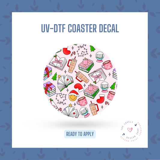 Christmas Bookish - UV DTF Coaster Decal - Nov 4