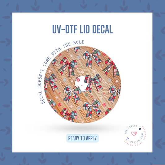 Christmas Bow - UV DTF Lid Decal - Oct 21