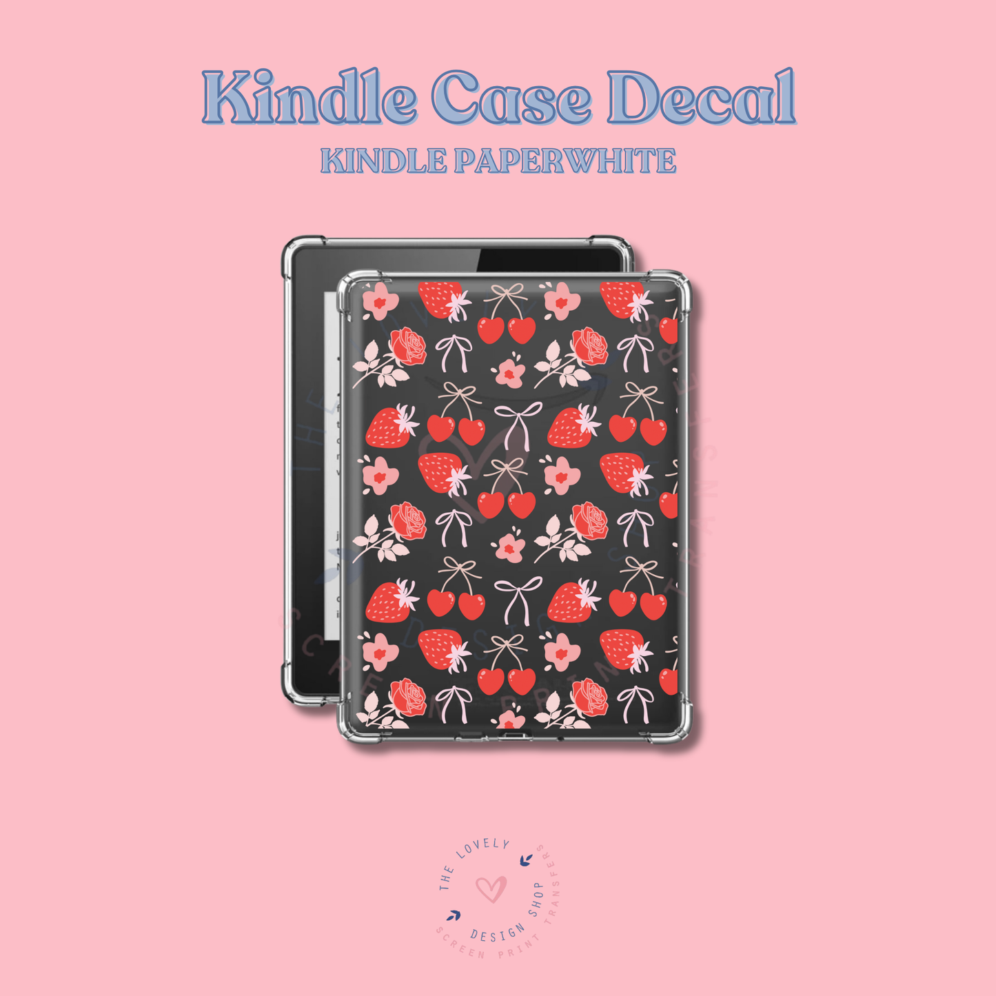 Strawberry Coquette - UV DTF Kindle Decal