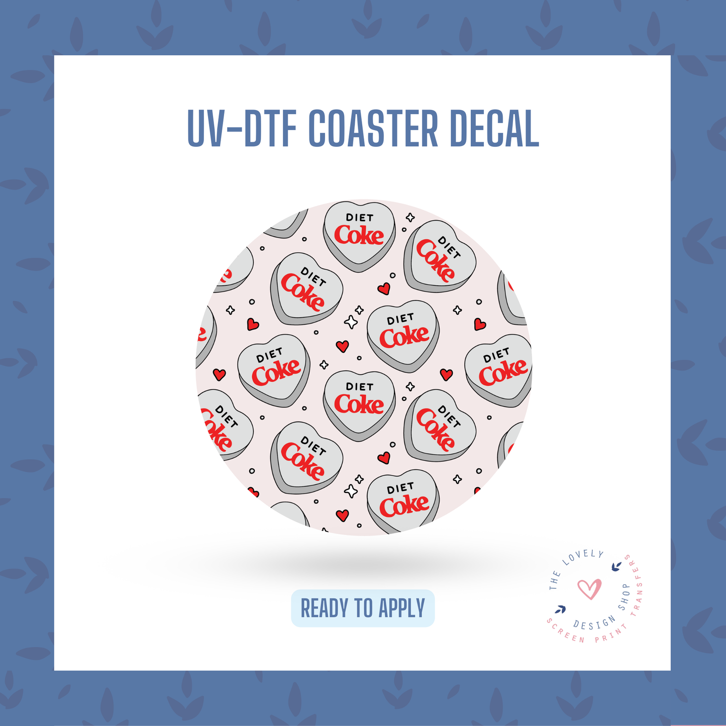 Multi Red Coquette Bows - UV DTF Coaster Decal - Jan 6