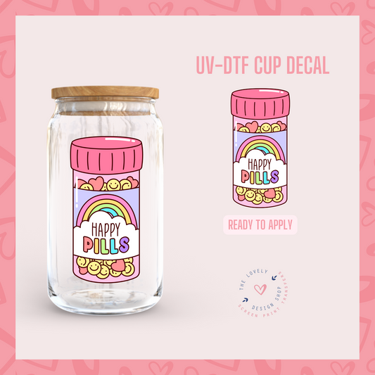 Happy Pills - UV DTF Cup Decal - Oct 21