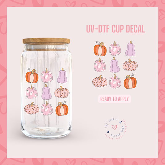 Decorated Pumpkins - UV DTF Cup Decal (Ready to Ship) Jun 3