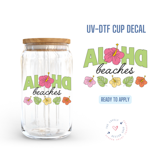 Aloha Beaches - UV DTF Cup Decal (Ready to Ship) May 13