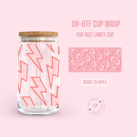 Lightning Bolt - UV DTF 16 oz Libbey Cup Wrap (Ready to Ship)