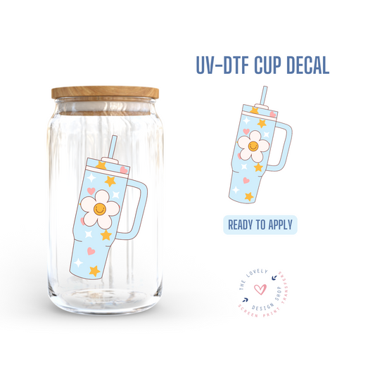 Flower Tumbler - UV DTF Cup Decal - Dec 16