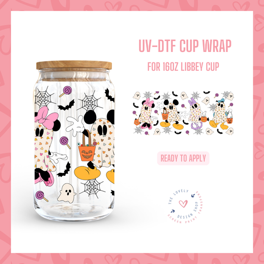 Couple Mouse Ghosts - UV DTF 16 oz Libbey Cup Wrap - Jul 22