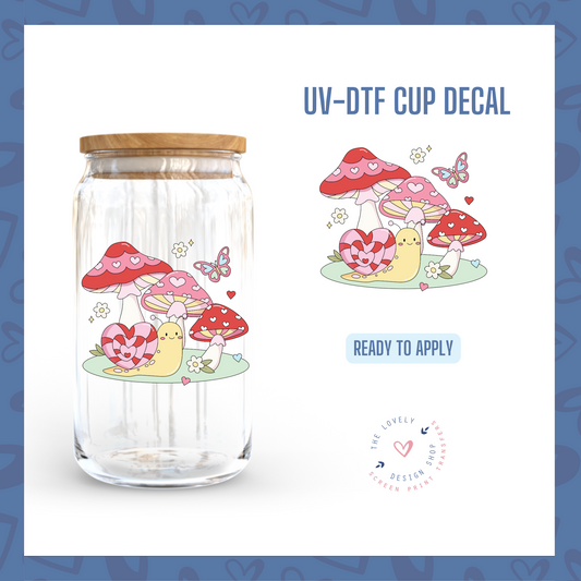 Mushroom Snails And Butterflies - UV DTF Cup Decal - Dec 23