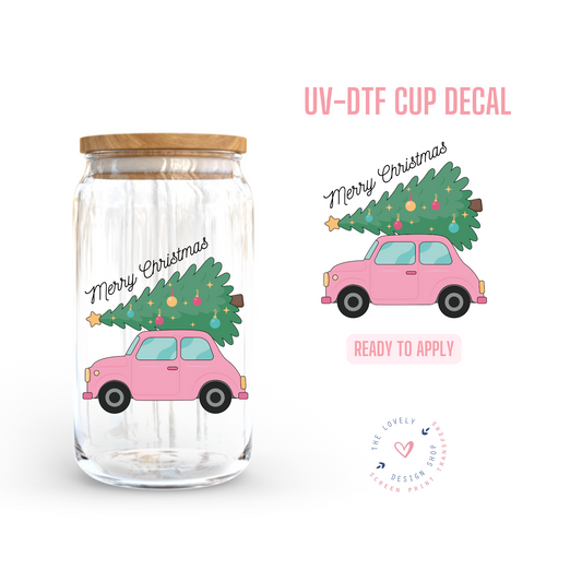 Vintage Car With Tree - UV DTF Cup Decal - Sep 16