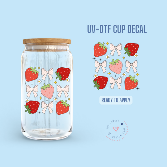 Berries and Bows - UV DTF Cup Decal (Ready to Ship) May 13