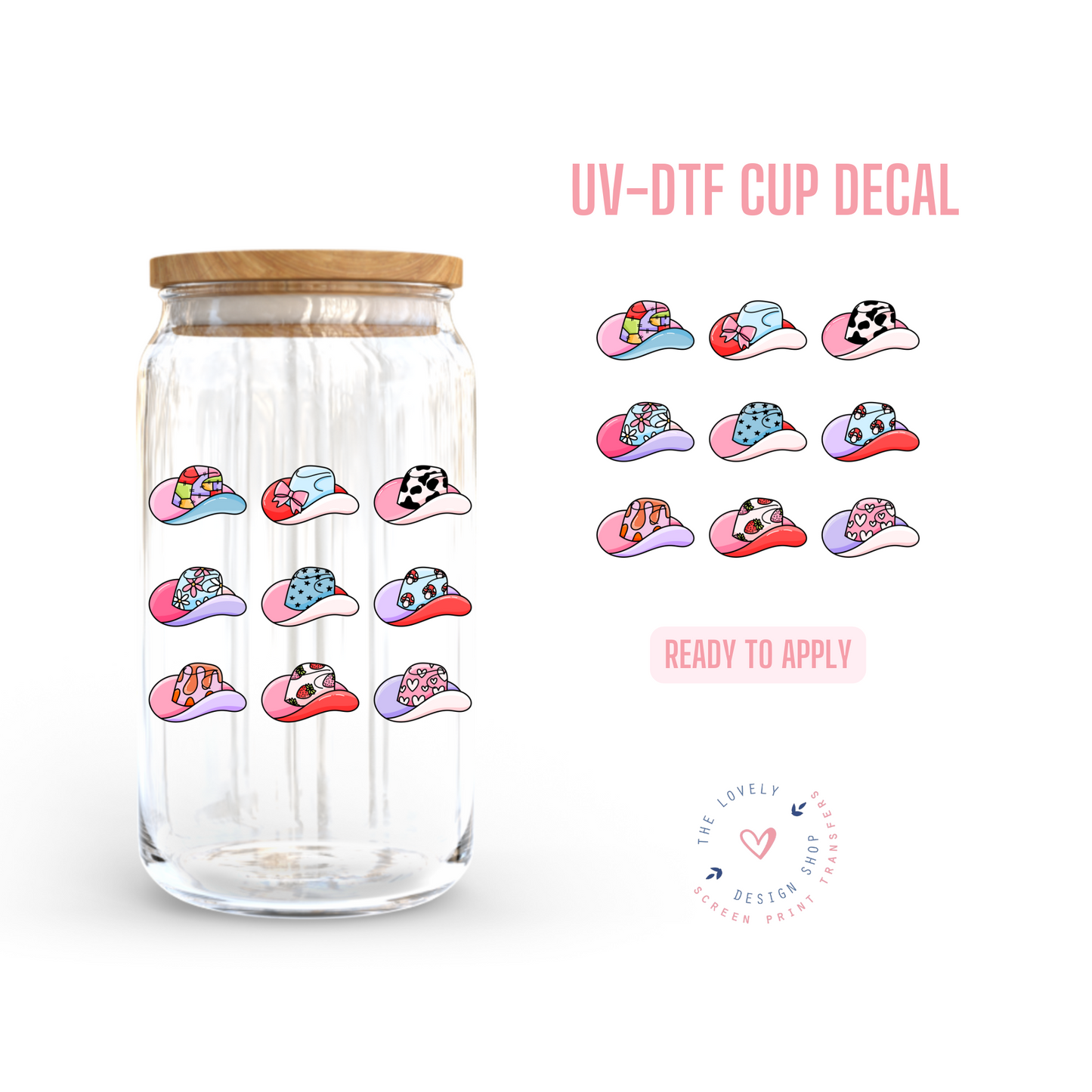 Cowgirl Hats - UV DTF Cup Decal - Dec 23