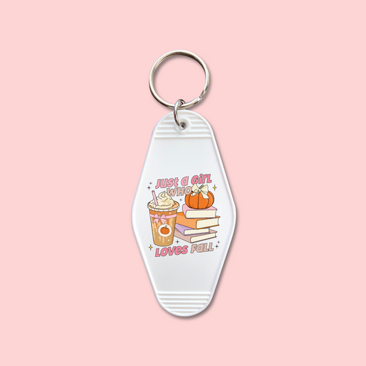 Just A Girl Who Loves Fall -  Keychain UV DTF Decal - July 22