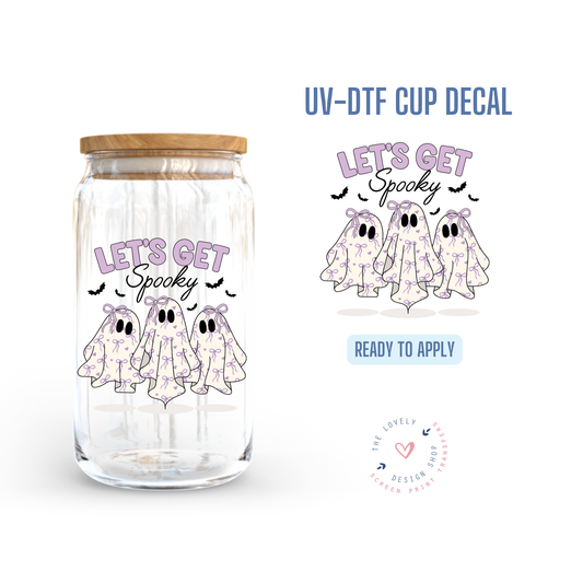 Spooky Coquette Ghosts - UV DTF Cup Decal (Ready to Ship) Jun 10