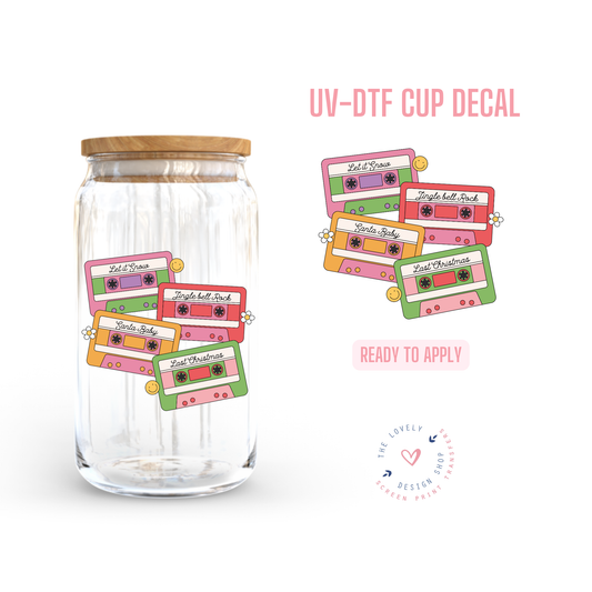 Christmas Cassette Tapes - UV DTF Cup Decal - Oct 15